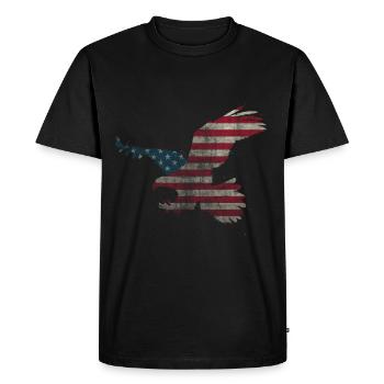 Eagle American Flag July 4 USA Patriotic - Men's Premium Organic T-Shirt - black - Front - Nico (187cm)