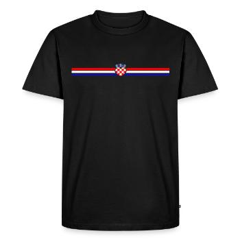Croatie drapeau ligne coeur décor - T-shirt Premium bio Homme - noir - Devant - Nico (187cm)