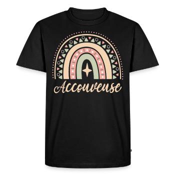 Cadeau Accouveuse. Boho Rainbow accouveuse. - T-shirt Premium bio Homme - noir - Devant - Nico (187cm)