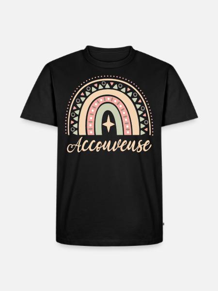 Cadeau Accouveuse. Boho Rainbow accouveuse. - T-shirt Premium bio Homme - noir