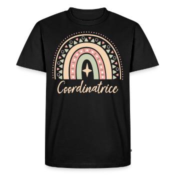 Cadeau Coordinatrice. Boho Rainbow coordinatrice. - T-shirt Premium bio Homme - noir - Devant - Nico (187cm)