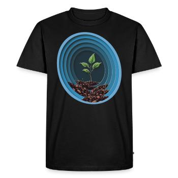 Plant journey - Men's Premium Organic T-Shirt - black - Front - Nico (187cm)