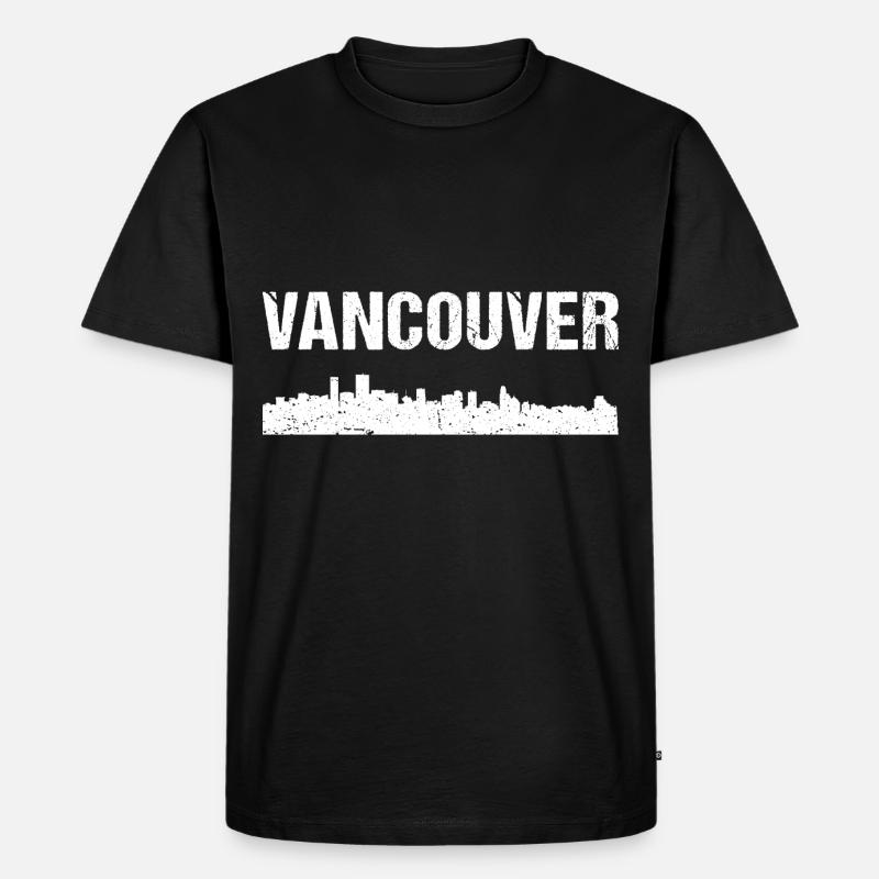 Vancouver Skyline - Männer Premium Bio T-Shirt - Schwarz
