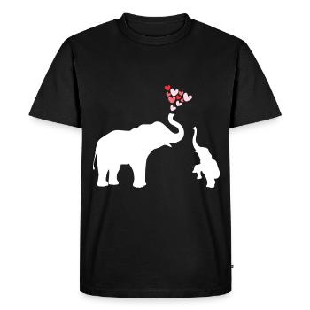 Mignon Éléphant Maman Coeur Enfants Famille Maman - T-shirt Premium bio Homme - noir - Devant - Nico (187cm)