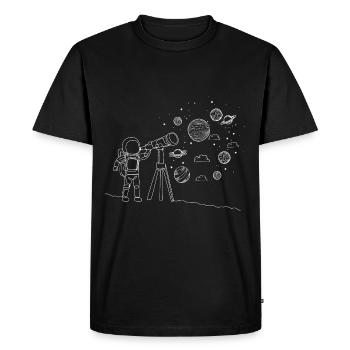 Astronaut Child Telescope Star Little Astronomer - Men's Premium Organic T-Shirt - black - Front - Nico (187cm)