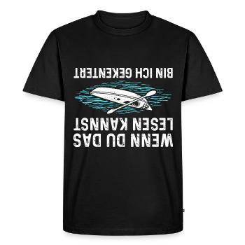 Wenn Du Das Lesen Kannst Bin Ich Gekentert - Männer Premium Bio T-Shirt - Schwarz - Vorne - Nico (187cm)