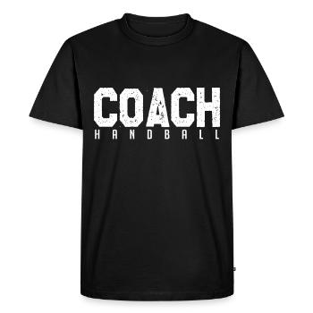 Handball coach. Handball coach. coach. - Men's Premium Organic T-Shirt - black - Front - Nico (187cm)