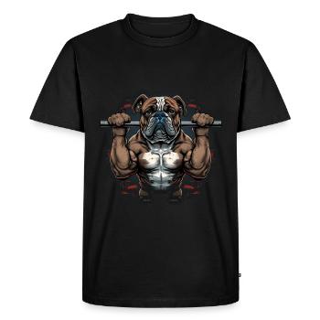 Français Bulldog Frenchie Bodybuilding Dog - T-shirt Premium bio Homme - noir - Devant - Nico (187cm)