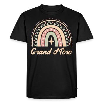 Cadeau Grand mère. Boho Rainbow Grand mère. - T-shirt Premium bio Homme - noir - Devant - Nico (187cm)
