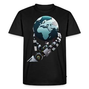 Robot assumes global role - Men's Premium Organic T-Shirt - black - Front - Nico (187cm)