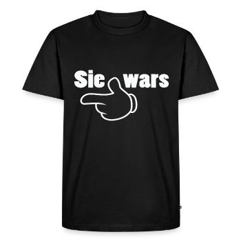 Sie wars Partnershirt Geschwister Zwillinge - Männer Premium Bio T-Shirt - Schwarz - Vorne - Nico (187cm)