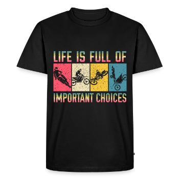 Dirt Bike - T-shirt Premium bio Homme - noir - Devant - Nico (187cm)