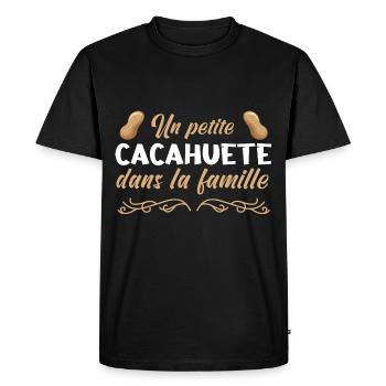 Bébé petite cacahuète je t'aime - T-shirt Premium bio Homme - noir - Devant - Nico (187cm)