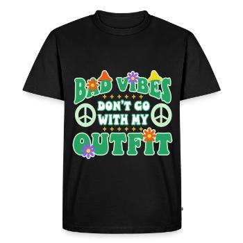 Bad vibes don't go with my outfit - Men's Premium Organic T-Shirt - black - Front - Nico (187cm)