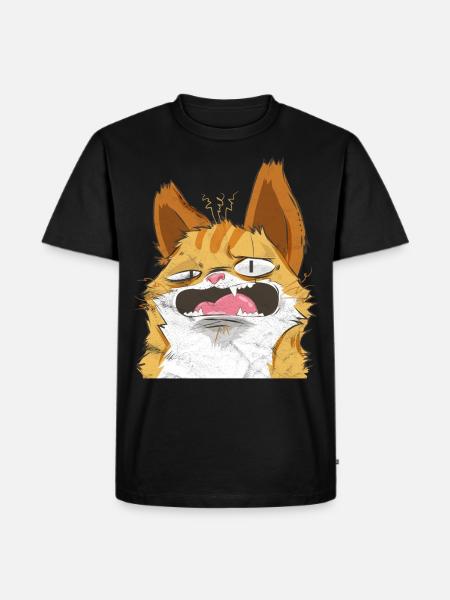 Crazy cat - Men's Premium Organic T-Shirt - black