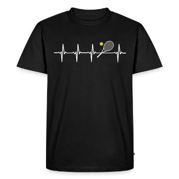 Tennis Heartbeat Raquettes de tennis Joueurs de tennis - T-shirt Premium bio Homme - noir - Devant - Nico (187cm)