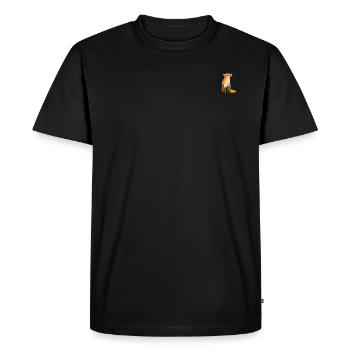 Renard Roux LowPoly - T-shirt Premium bio Homme - noir - Devant - Nico (187cm)
