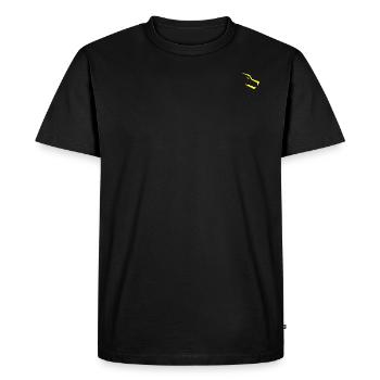 Symbole GYMDOG Jaune Éclair - T-shirt Premium bio Homme - noir - Devant - Nico (187cm)