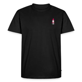 Idée cadeau de maquillage motif rouge à lèvres - T-shirt Premium bio Homme - noir - Devant - Nico (187cm)