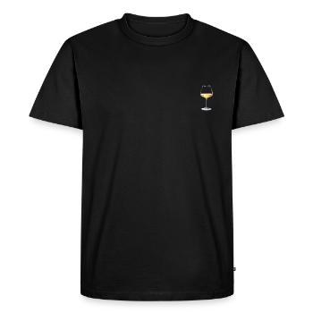 Glass of white wine - Men's Premium Organic T-Shirt - black - Front - Nico (187cm)