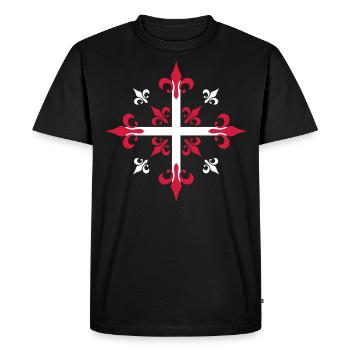 02 Croix du Chevalier / Mousquetaires 2c / - T-shirt Premium bio Homme - noir - Devant - Nico (187cm)