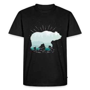 Bear forest brown bear zoo zoo predator gift - Men's Premium Organic T-Shirt - black - Front - Nico (187cm)