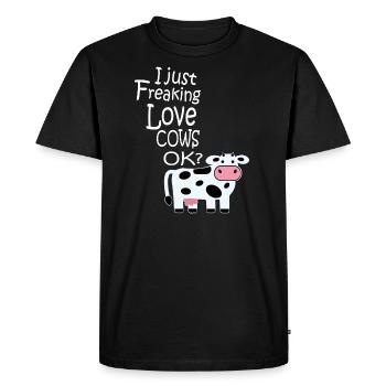 I just freaking love cows gift farmer cow love - Men's Premium Organic T-Shirt - black - Front - Nico (187cm)