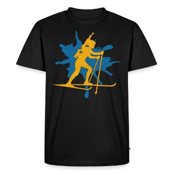 Biathlète biathlon - T-shirt Premium bio Homme - noir - Devant - Nico (187cm)