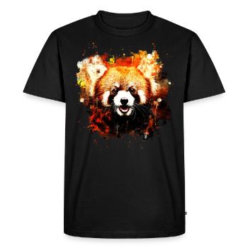 Red Panda portrait ws std - Men's Premium Organic T-Shirt - black - Front - Nico (187cm)