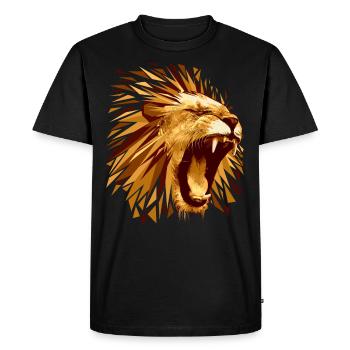 Lion predator - Men's Premium Organic T-Shirt - black - Front - Nico (187cm)