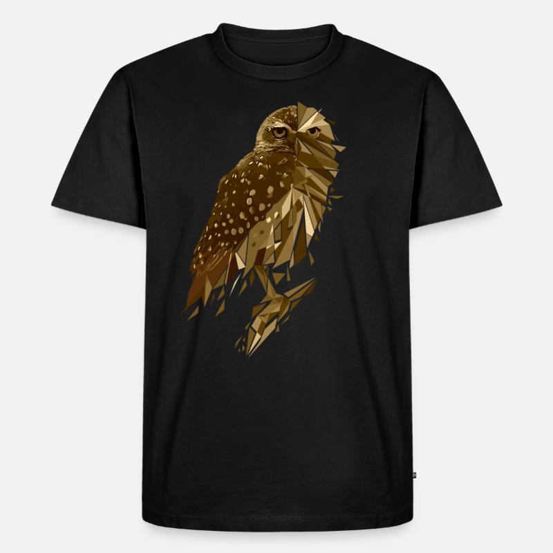 Eule coole Tiere - Männer Premium Bio T-Shirt - Schwarz