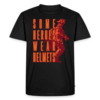 Chemise cadeau pompier Heroes - T-shirt Premium bio Homme - noir - Devant - Nico (187cm)