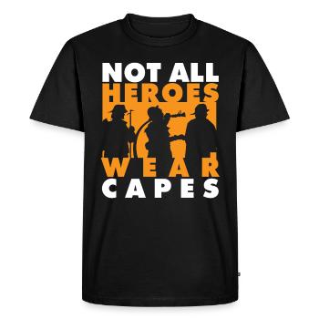 Pompier Tshirt pour les pompiers - T-shirt Premium bio Homme - noir - Devant - Nico (187cm)
