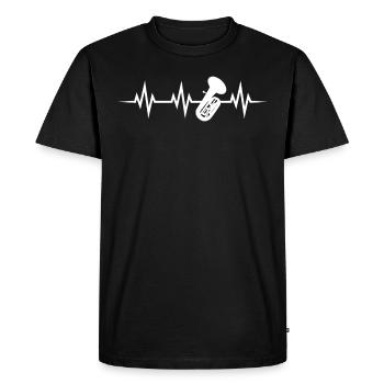 Battement de coeur des cuivres de la musique Tuba - T-shirt Premium bio Homme - noir - Devant - Nico (187cm)