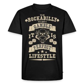Style de vie rockabilly - T-shirt Premium bio Homme - noir - Devant - Nico (187cm)