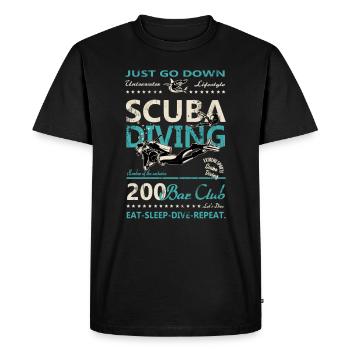 Diving vintage retro shark 200 bar club - Men's Premium Organic T-Shirt - black - Front - Nico (187cm)