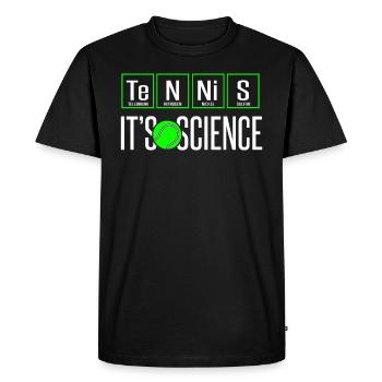 Tennis Science Joke Funny Tennis Tshirt - T-shirt Premium bio Homme - noir - Devant - Nico (187cm)