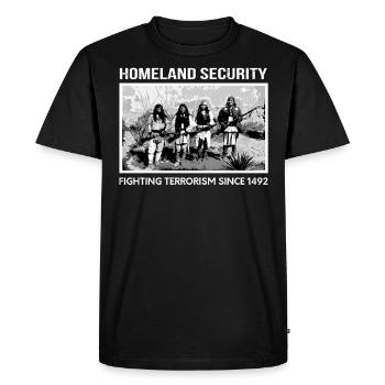 Indianerfilme Rothaut Federkopfschmuck Geschenk - Männer Premium Bio T-Shirt - Schwarz - Vorne - Nico (187cm)