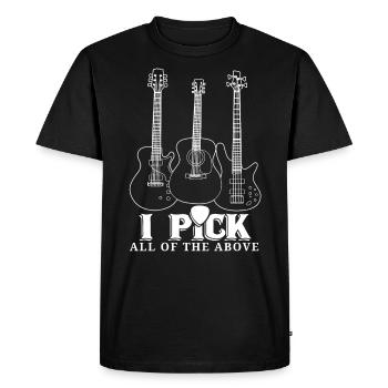 Guitare guitare musique sort cadeau - T-shirt Premium bio Homme - noir - Devant - Nico (187cm)