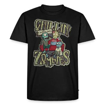 Halloween Costume School Kids Zombie Gift - Men's Premium Organic T-Shirt - black - Front - Nico (187cm)
