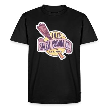 Balai de sorcière Salem Retro Logo énonciation drôle - T-shirt Premium bio Homme - noir - Devant - Nico (187cm)