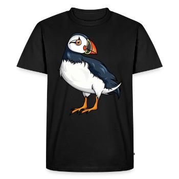 Cadeau macareux drapeau de l'Islande - T-shirt Premium bio Homme - noir - Devant - Nico (187cm)