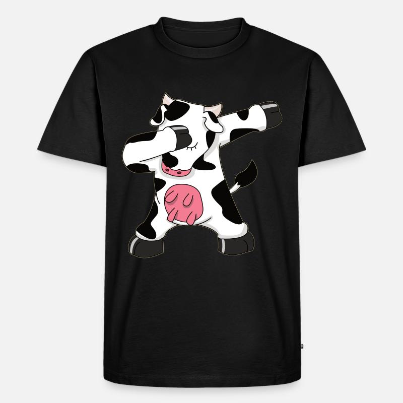 Dabbing Cow - Männer Premium Bio T-Shirt - Schwarz