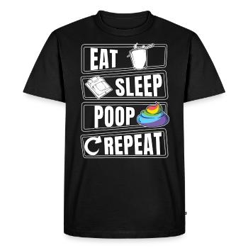 Eat Sleep Poop merde merde répéter - T-shirt Premium bio Homme - noir - Devant - Nico (187cm)