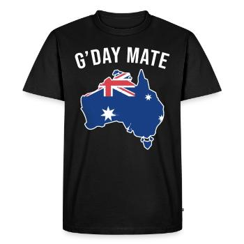 G day mate Australie - T-shirt Premium bio Homme - noir - Devant - Nico (187cm)
