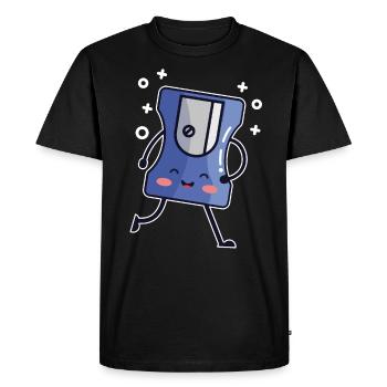 Taille-crayon mignon taille-crayon écolier - T-shirt Premium bio Homme - noir - Devant - Nico (187cm)