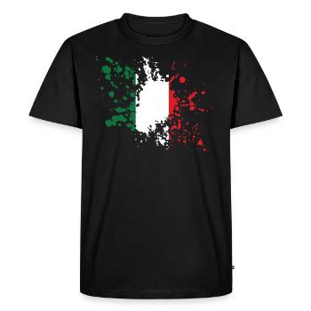 Conception de la tache du drapeau de l’Italie - T-shirt Premium bio Homme - noir - Devant - Nico (187cm)