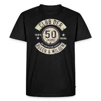 50 anniversaire hommes cadeau 50 ans homme - T-shirt Premium bio Homme - noir - Devant - Nico (187cm)