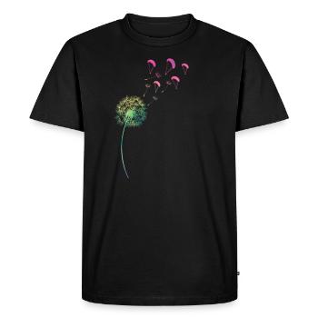 Parapente de pissenlit pissenlit arc-en-ciel - T-shirt Premium bio Homme - noir - Devant - Nico (187cm)