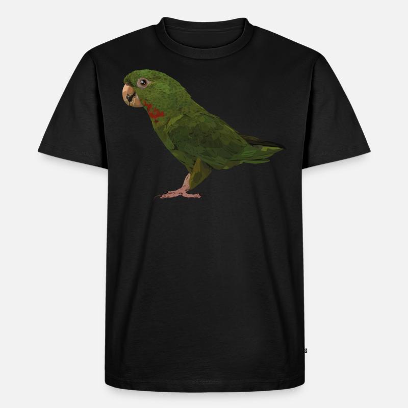 Rotkehlsittich - Männer Premium Bio T-Shirt - Schwarz